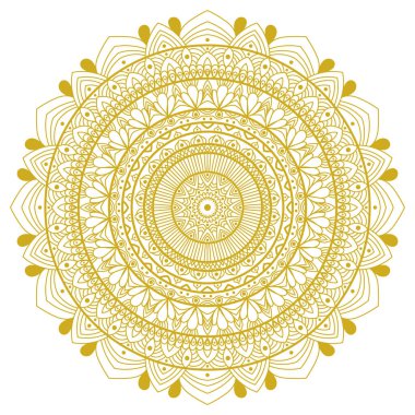 Meditasyon için tek renk yuvarlak mandala elementi