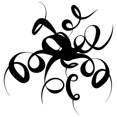 Dekorasyon için bir daire ögesi içinde soyut kıvrım silueti