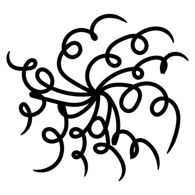 Süsleme için daire elementinde kalın bir kıvrımın soyut silueti