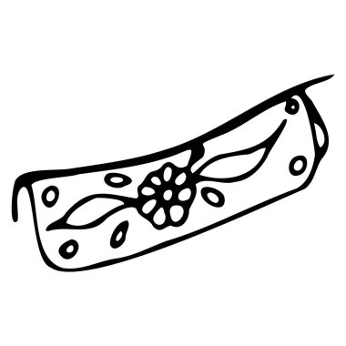 uzun vektör bayanları beyaz arkaplan üzerinde siyah renkli karalama şeklinde çanta