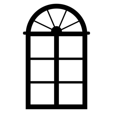 Pencere veya ayna çerçeve silueti Vintage yarı daire dekor elementi