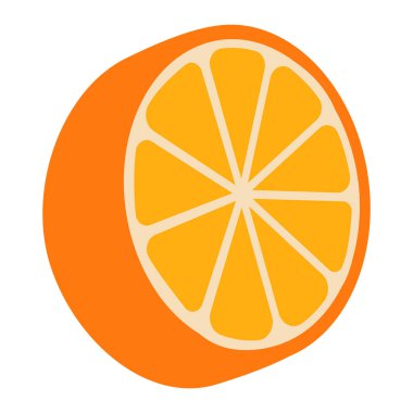 beyaz üzerinde izole edilmiş basit şekillerden portakal kesiği