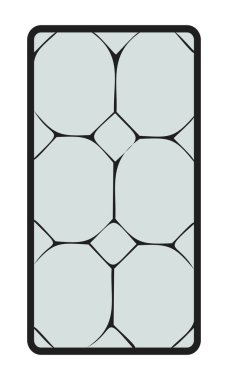 Boyalı camlar için ayırıcı bir çerçeveye sahip bir pencere çerçevesinin silüeti