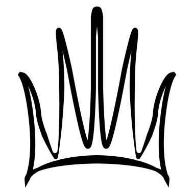 Yuvarlak köşeli taç. Tek renk siluet.