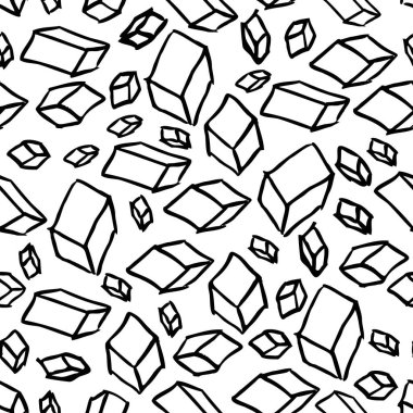 Siyah karalama dikdörtgenlerinin kusursuz soyut deseni