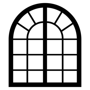 Klasik zarif vektör çerçeve kalıbı. Siyah siluet vintage ağ kemerleri grafik desen