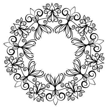 Klasik heraldik vektör katı renk mandala çerçevesi