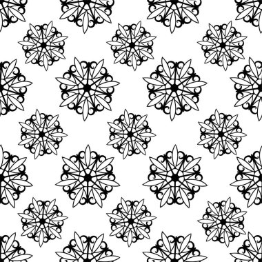 Soyut çiçekleri olan klasik heraldik vektör katı, pürüzsüz desen