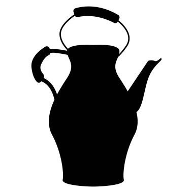 Siyah sulama kutusu silueti klasik tarzda izole edilmiş.