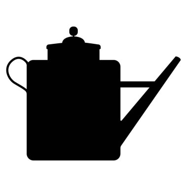 Bahçıvanlık için siyah, kare bir sulama kabı.