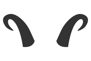 Beyaz keçi boynuzlarının vektör silueti.