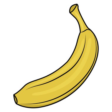 Muz olgunlaşmış sarı vektör elementi beyaz üzerine izole edildi