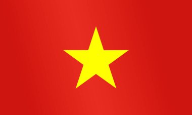 Vietnam bayrağı taşıyıcısı. Kırmızı arkaplanda sarı yıldız