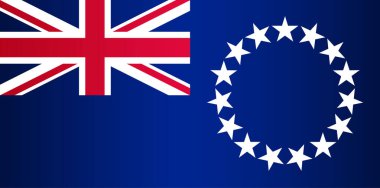 Cook Adalarının ulusal bayrağı. Vektör ögesi