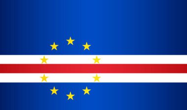 Cape Verde Cumhuriyeti 'nin ulusal bayrağı. Vektör simgesi