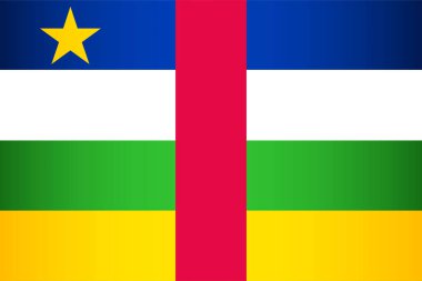 Orta Afrika Cumhuriyeti Ulusal Bayrağı. Devletin vektör sembolü