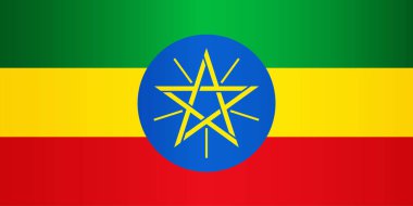 Etiyopya Federal Demokratik Cumhuriyeti Ulusal Bayrağı. Vektör Ögesi