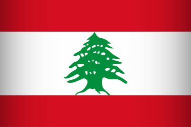 Lübnan Cumhuriyeti Ulusal Bayrağı. Vektör Ögesi