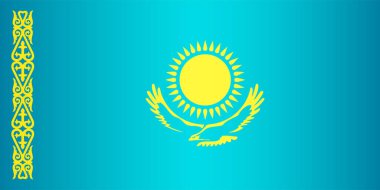 Kazakistan Cumhuriyeti Ulusal Bayrağı. Vektör ögesi
