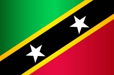 Saint Kitts ve Nevis Federasyonu Ulusal Bayrağı. Vektör ögesi