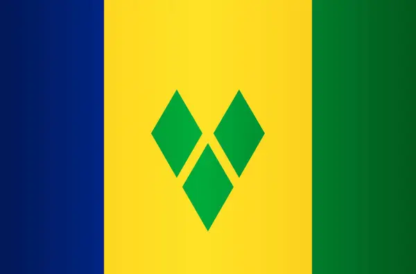 Saint Vincent ve Grenadines Ulusal Bayrağı. Vektör Ögesi