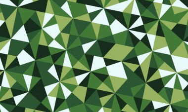 Yeşil tonlarda üçgenlerin geometrik soyut yatay deseni