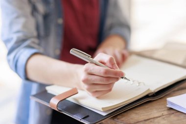 Education concepts, High school Young female student or college students studying and reading She using laptop and learning online