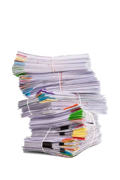 Stack Business Documents Papers Isolated White Background — Stock Photo, Image