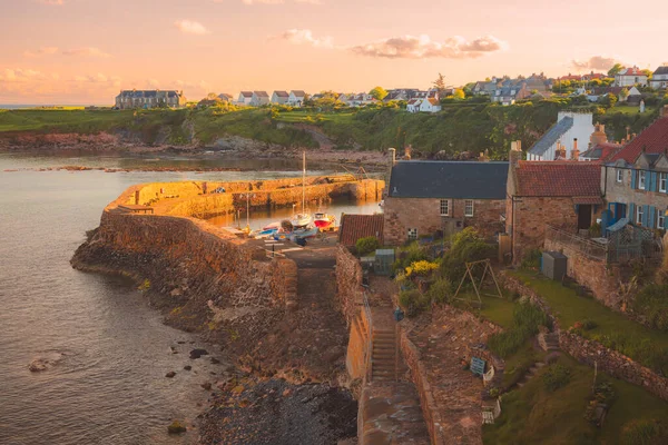 Scenic Picturesque Sunset View Charming Coastal Fishing Village Crail Its — Stock Photo, Image