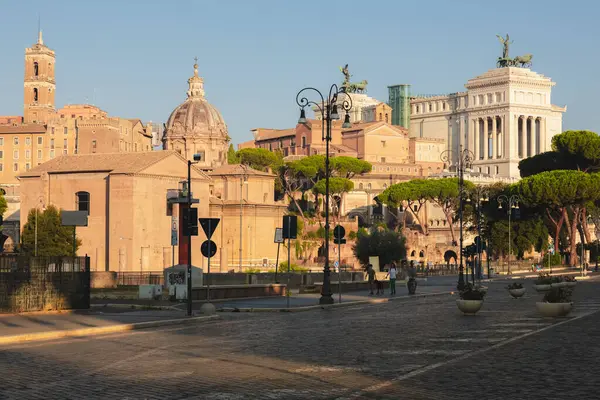 Roma Itália Agosto 2023 Marcos Históricos Locais Antigos Incluindo Fórum — Fotografia de Stock