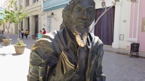 Monument Street Person San Francisco Ass Square Havana Cuba Close — Stockvideo