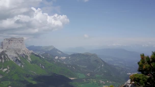 Widok Lotu Ptaka Góry Mont Aiguille Vercors Piękny Dzień — Wideo stockowe
