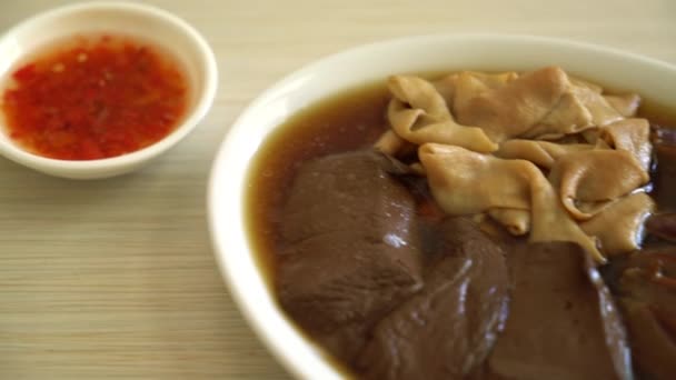 Gedünstete Enteninnereien Brauner Suppe Asiatische Küche — Stockvideo