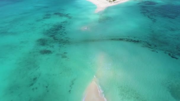 Los Roques Cayo Agua Caribbean Island Sand Road Aerial Top — Stock Video