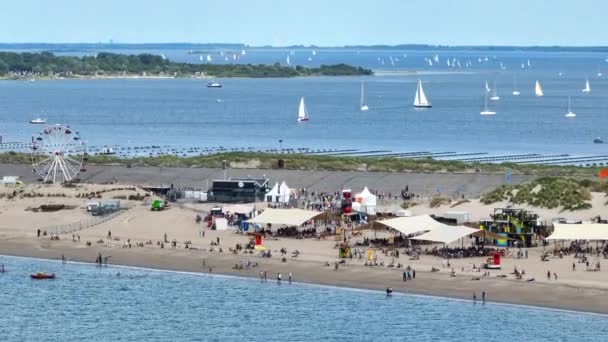 Concert Sea Pop Festival Netherlands Held Every Summer Brouwersdam Province — Stock Video