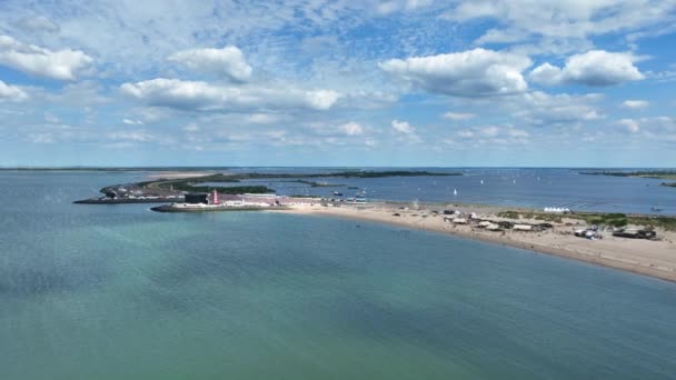 Concert Sea Brouwersdam Netherlands Aerial Drone View Beach Venue — Stock Video