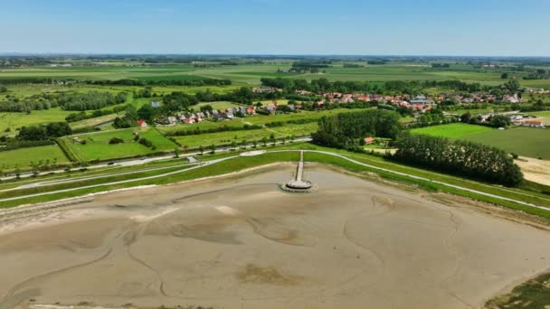 Het Zwin Doğa Koruma Alanı Belçika Hollanda Sınırında Nehir Kıyısına — Stok video