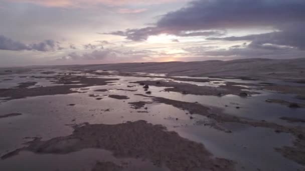 오스트레일리아 뉴사우스웨일스주에 스톡턴 비치의 샌드던 샌드던 상공을 비행하는 — 비디오