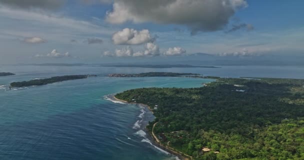 Bocas Del Toro Panama Aerial Cinematic Reverse Flyover Capturing Paunch — Stock Video