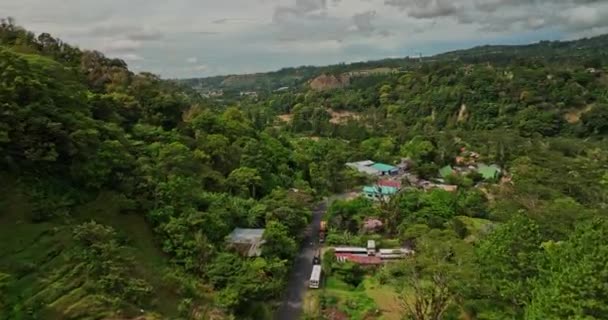 Boquete Panama Aerial Low Level Flyover Country Road Buenos Aires — Vídeo de Stock