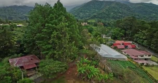 Boquete Panama Aerial V11 Mountainscape View Drone Flyover Bajo Lino — Vídeo de Stock