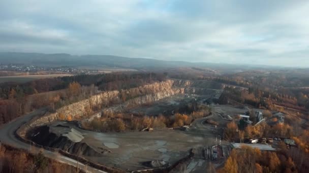 矿区无人驾驶飞机视图 采矿业 4K视频环境问题 — 图库视频影像