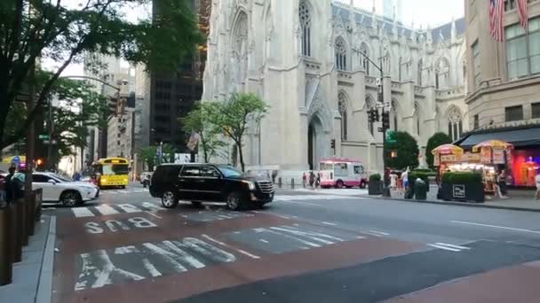 Novogoticko Stylový Římskokatolický Kostel Patricka Centru Manhattanu New York City — Stock video