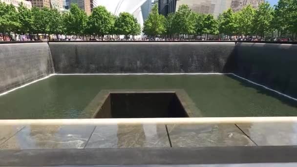 North Tower Pool Ground Zero World Trade Center Lower Manhattan — Video Stock