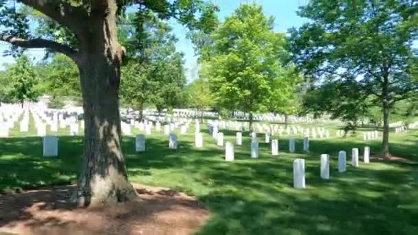 美国弗吉尼亚州阿灵顿市阿灵顿国家军事公墓的太阳日 Pov — 图库视频影像