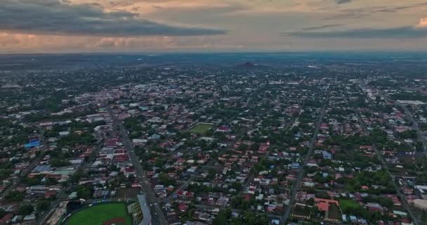 David Panama Vista Aérea Cinemática Dorada Del Amanecer Sobrevuelo Drones — Vídeos de Stock