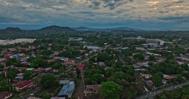 David Panama Havacılık Alçak Seviye Üstgeçit Santa Cruz Mahallesi Güneş — Stok video