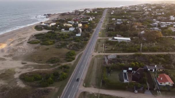 Довга Дорога Пляжі Плей Ель Чорро Уругвай — стокове відео