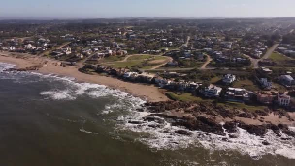 Strong Current Waves Atlantic Ocean Shores Chorro Punta Del Este — Stock Video