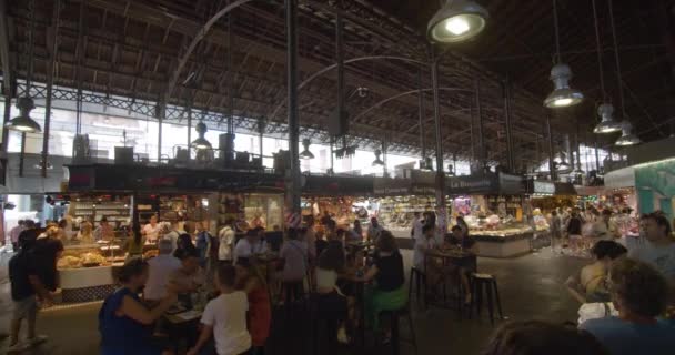 Belangrijkste Voedsel Rechtbank Boqueria Markt Las Ramblas Barcelona Spanje Een — Stockvideo